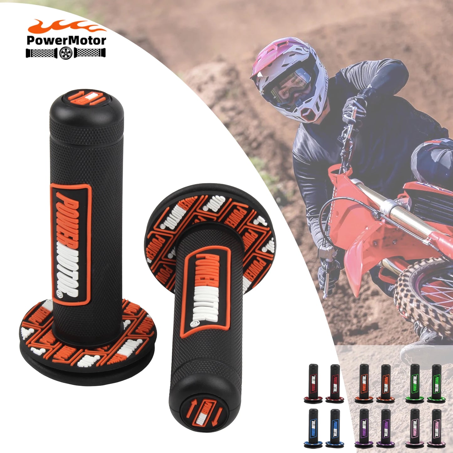 Motorcycle Motorbike 7/8" 22mm Handle Grips Universal Handlebar Rubber Gel Hand Grip Brake Motocross Dirt Pit Bike