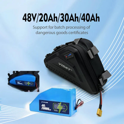 2025 new Ebike Battery Small Triangle  48V 20Ah/30Ah/40Ah lithium ion Electric Bike Batteria for 500W 750W 1000W Motor